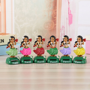 New Solar-Powered Swinging Hawaiian Girl ABS <b>Car</b> <b>Ornament</b> Creative Cartoon Toy <b>Car</b> Decoration Gift - Product Image 3