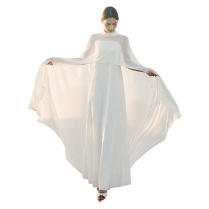 سعر تنافسي أبيض سوبر خرافية كبيرة طقم من قطعتين فستان زفاف صباح فساتين حفلات فساتين طويلة - Product Image 6