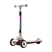 Trottinette pliable en alliage d'aluminium à 3 roues pour enfants, avec frein arrière, roues en PU réglables, pour filles et garçons, idéale pour l'extérieur