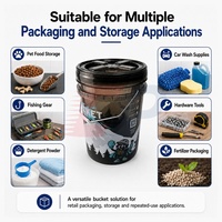 Seau en plastique PP rond pour le detailing automobile avec couvercle à vis refermable pour un stockage polyvalent
