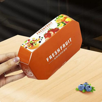 Eco-vriendelijke gerecycleerde golfkartonnen stevige fruitdoos met reliëfdruk & aangepaste logo-druk groothandel leverancier HAIXING