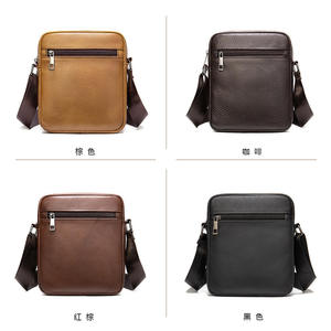 Bolsos cruzados pequeños de cuero genuino de Andong para hombre, bolso de hombro tipo bandolera de moda para hombre, bolso de mano informal para negocios y trabajo. - Product Image 2
