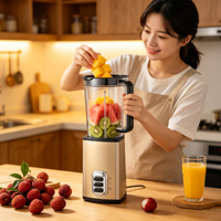 Mixeur Électrique pour Smoothies avec Moteur en Cuivre Pur et Lames en Acier Inoxydable, Appareil de Cuisine Allemand pour la Maison