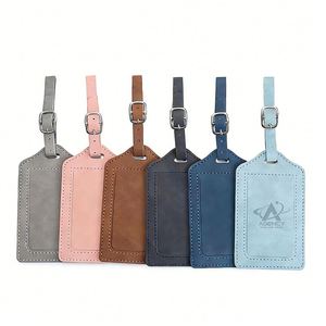 Étiquette de bagage en cuir PU réglable pour carte d'embarquement d'avion, avec logo personnalisé imperméable, vente en gros - Product Image 1