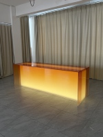 Comptoir de bar moderne en acrylique YMZ avec éclairage LED, meuble rectangulaire pour salle à manger, idéal pour la maison, les pubs, les clubs et les événements