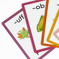 Cartes flash éducatives personnalisées avec motifs d'animaux et lettres anglaises pour l'apprentissage des mots, avec boîte rigide en deux parties pour enfants