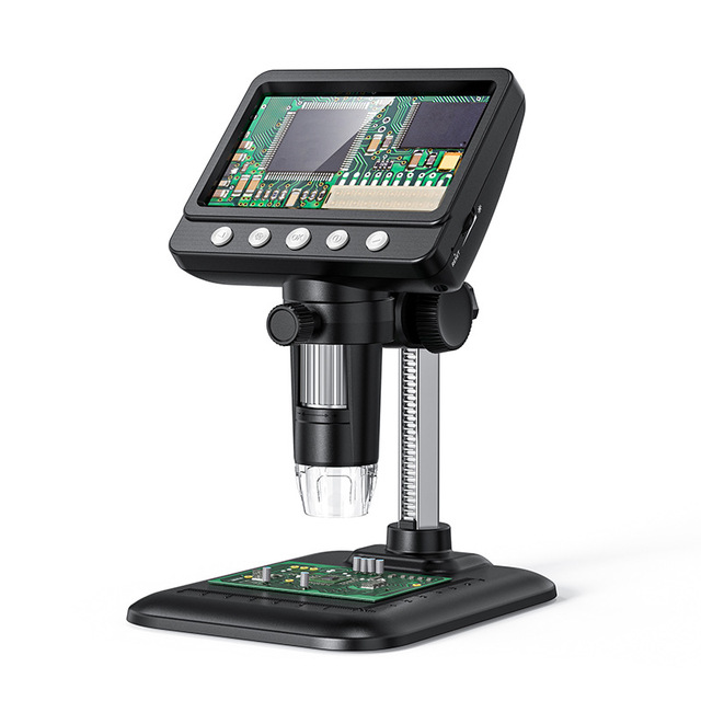 USB Digital Microscope 1000X Magnification 4.3 Inch Screen Handheld Inspection Camera with LED Light