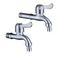 Robinet de machine à laver moderne en acier inoxydable 304, à ouverture rapide, avec interface de connexion rapide, pour lavabo de salle de bain et bac à serpillière, à poignée unique