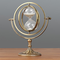 Grand Sablier Artisanal en Verre, Porte-Stylo Métallique, 30 et 60 Minutes, Outil de Mesure du Temps, Décoration Bureau et Maison, Vente Chaude