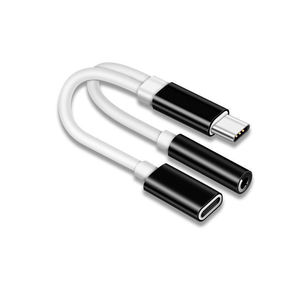 Adaptador convertidor de Audio <span class=keywords><strong>3</strong></span> en 1 Tipo c a Jack de <span class=keywords><strong>3</strong></span>,5mm, Cargador USB para auriculares, divisor de carga - Product Image 1