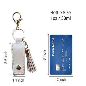 Llavero y accesorios de cuero Pu con borlas coloridas, llavero en blanco con borla