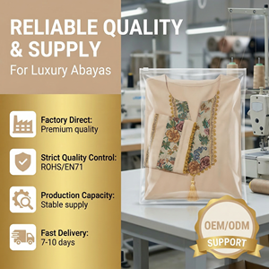 Elegante Vestido Kaftán Árabe Color Albaricoque para Mujer, Jacquard Floral con Borlas, Cuello en V, Estilo Étnico, Maxi Vestido Modesto para Uso Diario - Product Image 6