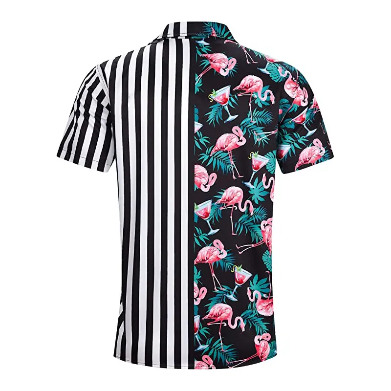Wholesale Men's Hawaiian Shirt Short Sleeves Printed Button Down Summer Holiday Beach Dress Tropical Shirts