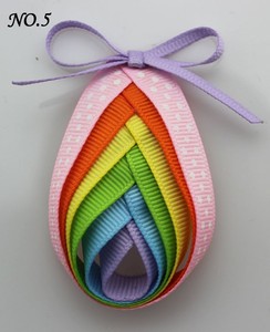 Lazos para el Cabello con Cinta de Grosgrain Arcoíris de Pascua, Horquillas Coloridas con Forma de Huevo para Niñas, Accesorios para el Cabello para Fiestas de Primavera - Product Image 6