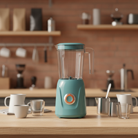 Blender de cuisine électrique pour comptoir, 600 ml, utilisation domestique, récipient en plastique, multifonctionnel avec gobelet portable et mélange rapide