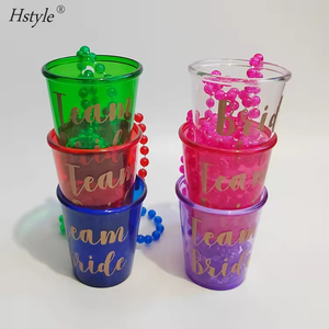 Hstyle 12 uds/PK despedida de soltera equipo claro <span class=keywords><strong>novia</strong></span> y <span class=keywords><strong>novia</strong></span> para ser collar de cristal de chupito nupcial con cuentas de plástico con letra dorada - Product Image 3