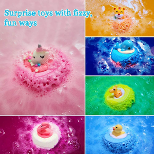 Bombe de bain moussante ronde artisanale végane et biologique pour enfants, avec jouet surprise à l'intérieur, OEM/ODM - Product Image 3