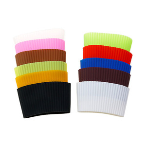 Custom Silicone Cup Sleeve Heat Resistant <b>Coffee</b> Cup Protective Sleeve Nonslip <b>Glass</b> Bottle <b>Mug</b> Protector Cover for Home Travel - Product Image 1