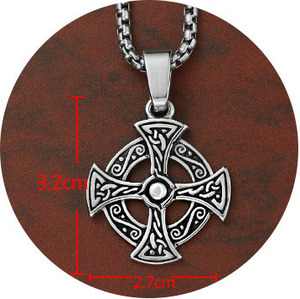 Collar con colgante de Cruz maltesa, esmalte de acero inoxidable Vintage para caballeros del Templo - Product Image 5