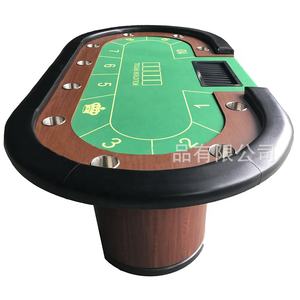 Table de <span class=keywords><strong>poker</strong></span> Texas Hold'em en bois de 8 pieds pour 10 personnes, table de jeu de casino à domicile - Product Image 2