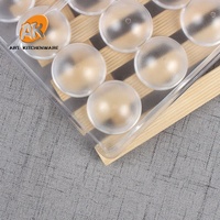Molde de Plástico AK Transparente para Chocolate con 24 Cavidades en Forma de Media Esfera Estilo Dubái para Repostería y Dulces