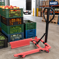 Chariot à main robuste pour caisses, avec fourches réglables, pour caisses de légumes et de fruits, capacité 150 kg