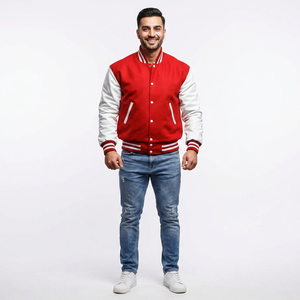 Chaqueta universitaria de lana para hombre, modelo 2026, con puños acanalados y logo bordado, ideal para béisbol universitario. Venta al por mayor. - Product Image 1