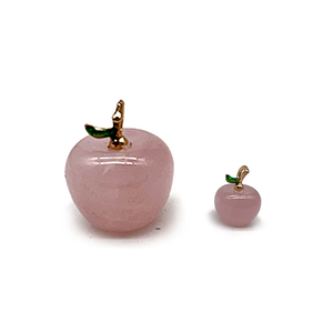 Trang sức đá quý tự nhiên dành cho nữ, kiểu phong thủy, bông tai và dây chuyền hình quả táo với kỹ thuật khắc chạm. - Product Image 4