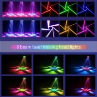 Nouvelle lumière laser KTV à six têtes RGBW 6 couleurs rotatives, ambiance disco, fête, course de chevaux, course, UV, piste de danse