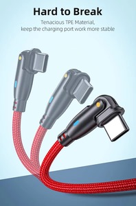 60W <b>Type</b> <b>C</b> <b>Cable</b> 3A <b>Fast</b> <b>Charging</b> USB <b>C</b> to <b>C</b> <b>Cable</b> 180 Degree Rotating Nylon Braided <b>Cable</b> - Product Image 3