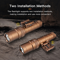 Lampe torche tactique pour sports de plein air, rechargeable par USB, lumière blanche, laser vert, étanche, RichFire