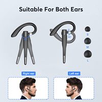Écouteurs sans fil professionnels à oreille unique avec traduction IA, crochet d'oreille rotatif, appels mains libres et protection IPX5 pour le bureau et la conduite