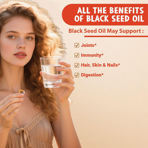 Oem/Odm Zwarte Zaadoliecapsules 2% Thymoquinon En Zwart Komijnzaad Krachtige Antioxidant Aanpasbare Gummies Van Zwarte Zaadolie - Product Image 3