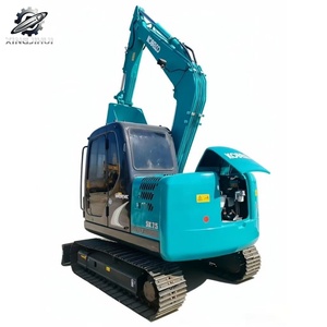 Excavadora de cadenas Kobelco75 usada, 7.3 toneladas, cucharón de 0.4m³, marca original japonesa, excavadora pequeña para construcción, pocas horas, buen estado. - Product Image 1