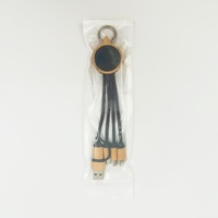 Kabel Data Ramah Lingkungan 4-in-1 dengan Jalinan Nilon, Kabel Pengisian Daya dengan Konektor USB Tipe C dan Micro USB Dual-Input untuk Ponsel dan Komputer