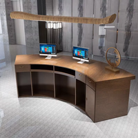Vente chaude Demi Cercle De Luxe Bureau Comptoirs Table Comptoir Caissier Moderne En Bois Hôtel Salon De Beauté Conception De Réception