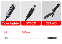 1,5M 22AWG Auto-Zigarettenanzünder zu DC-Stromkabel 12V 24V 5A Männlicher DC-Stecker Auto-Ladekabel Stromversorgungskabel