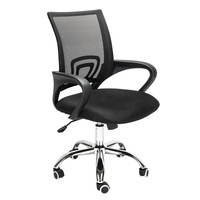 Bas prix 2025 haute qualité Orange noir mi-dossier pivotant chaise d'ordinateur chaise de bureau maille ergonomique