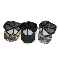 Casquettes de baseball sportives vierges en coton 100% avec logo brodé camouflage, patch tissé et visière incurvée, motif drapeau américain, vente en gros