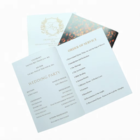 Élégant Livret de Cérémonie de Mariage Plié Personnalisé avec Monogramme Doré – Programme de Mariage, Brochure de Cérémonie