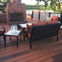 Plancher de terrasse en bambou tissé en composite carbonisé, antidérapant et populaire