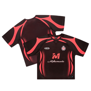 Maglia <span class=keywords><strong>da</strong></span> Calcio Retrò Color Block Personalizzata, Crop Top Traspirante, T-Shirt Streetwear, Maglie Sportive Y2K - Product Image 1