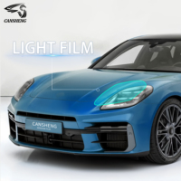 Lampu depan kustom pelindung Film hitam siang dan malam Film pembungkus mobil lampu depan Film pelindung rol Film