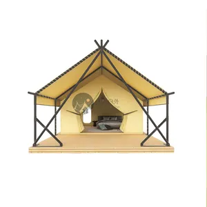 Steel Pole Windproof Safari Glamping Tent House For Resort In Desert