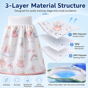Falda Impermeable para Bebés, Lavable, para Entrenamiento de Orinal, para Niños Pequeños, OEM al por Mayor, con 3 Capas Antifugas, Suave y Transpirable - Product Image 3