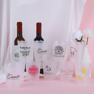 Bicchieri Personalizzati con Logo per Feste, Bicchieri in Plastica Opaca Riutilizzabili e Resistenti per Decorazioni Matrimoniali e Forniture per Feste - Product Image 6