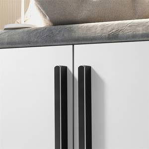 Modern Minimalist T Shape Cabinet Handle Gold <b>Black</b> Aluminum Alloy Wardrobe <b>Door</b> Pull Extended Strip - Product Image 3