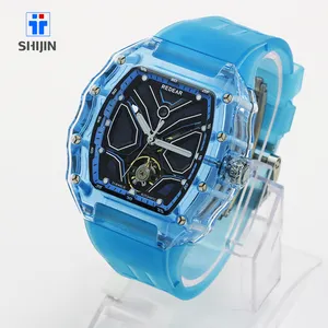 Best Verkopende Koolstofvezel Skelet Wijzerplaat Winder Skeletachtige Rug Horloge Horloges Mannen Mechanische Hangzhou 1c07d Automatisch