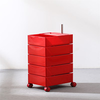 Mobilier de maison scandinave avec roulettes pivotantes, rangement économie d'espace, plastique Abs, Table de chevet, coin café, salon