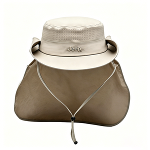 Adjustable Neck Flap Sun <b>Hat</b>-Lightweight Breathable UPF 50+ Silk 3D Embroidery Outdoor Bucket <b>Hat</b> for Hiking Fishing Gardening - Product Image 2